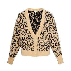 For Love And Lemons Tan and Black Animal Print Cardigan